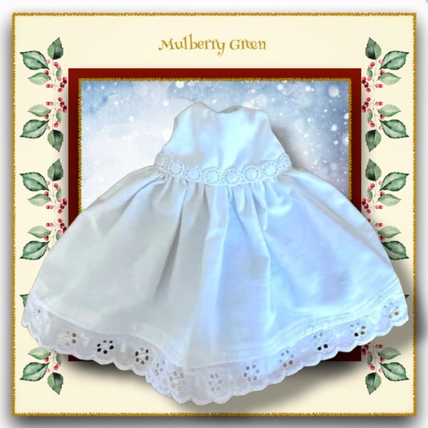 White Broderie Anglais Trimmed Dress