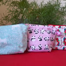 Charming, Small Sized, Fabric, Zippered Pouch For Storing Special Things.