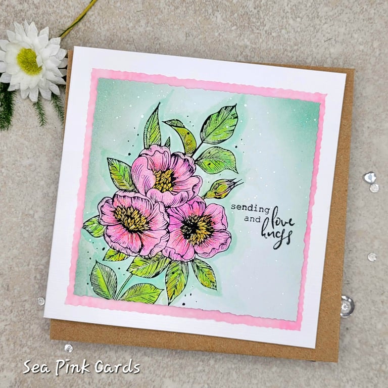 Thinking of You Card - floral, watercoloured, encouragement