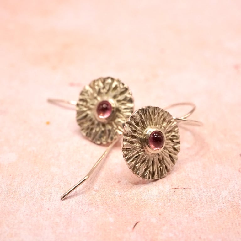 Silver Tourmaline Earrings Handmade
