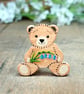 Bluebell Brooch, Handmade Bluebell Teddy Bear Badge Pin, I love You Gift