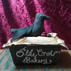 Primitive Bird piece, textile art display, primitive, Folk art bird, crow 