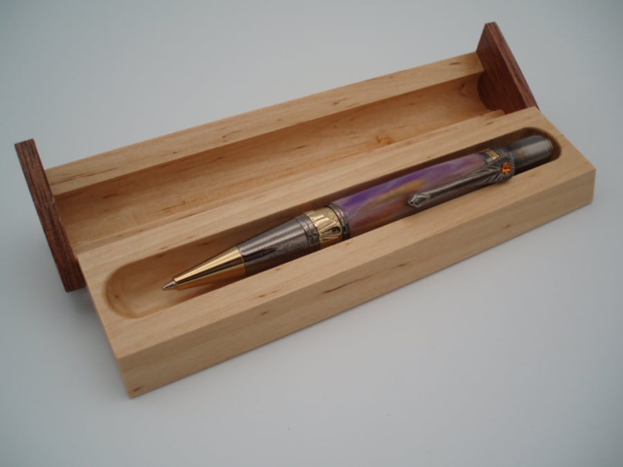 Pen in the Art Deco style with wooden box
