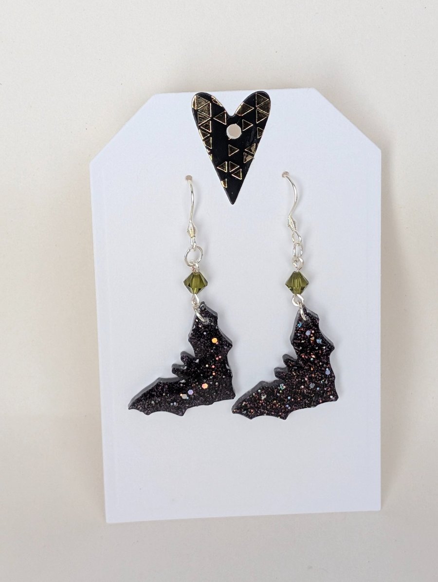 Bat Shaped Resin Earrings
