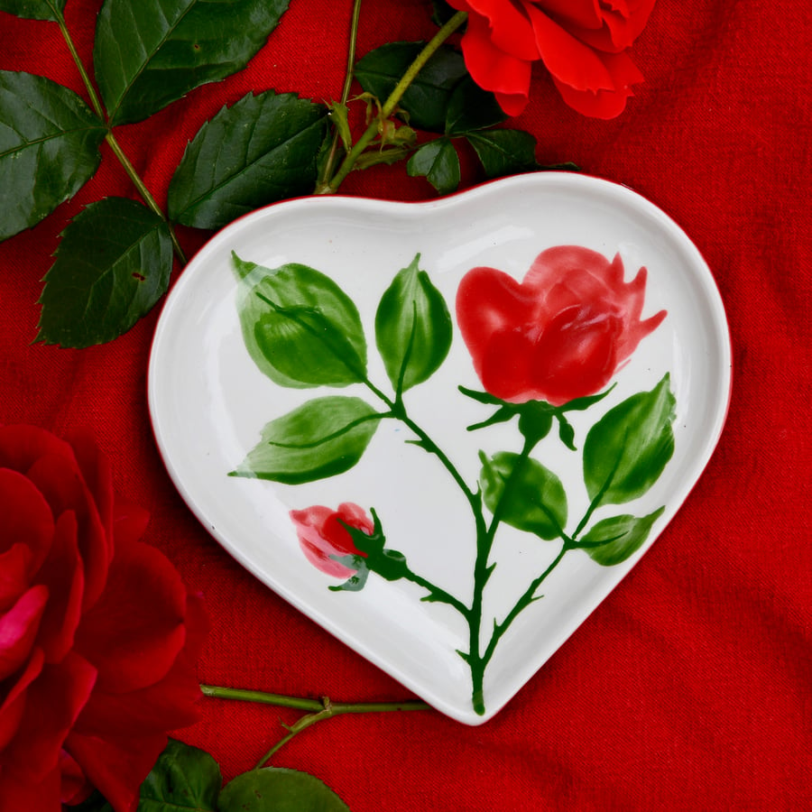 English Rose Heart Dish - SALE