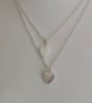 Set of 3 layered necklaces with rose quartz and mother of pearl charms - Image 3