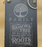 Family Like Branches on a Tree Slate Plaque Tree of Life Wall Hanging Engraved F