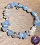 Handmade Aquamarine, Moonstone & Clear Quartz Bracelet Trio Stack - Image 3