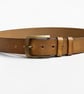 Mustard Tan Full Grain Vintage Textured Belt Heritage Brass Buckle Mens 38mm - Image 4