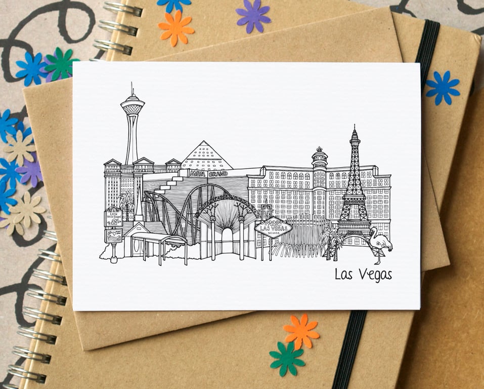 Las Vegas Skyline Greetings Card