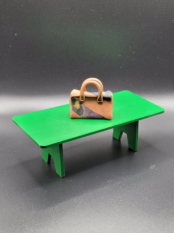Handmade Polymer Clay Handbag, Miniature Dollhouse Accessory, 1:12 Scale