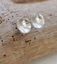 Sterling silver domed stud earrings, unisex silver jewellery, earring studs