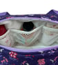 Large wash bag in Liberty cotton, floral toiletries bag with handles and pocket. - Image 9