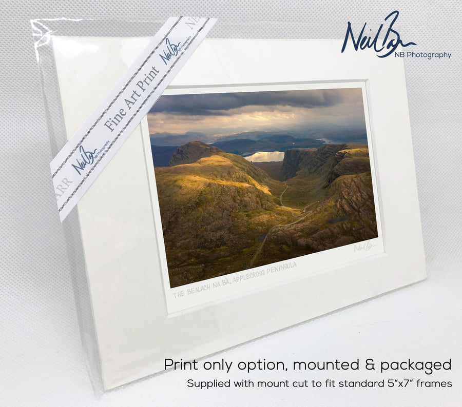 The Bealach na B road to Applecross, Scotland - A6 (7" x 5") Unframed Print