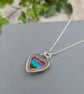 Sterling Silver Multicoloured Surfite Heart Necklace - JBJ2071 - Image 3