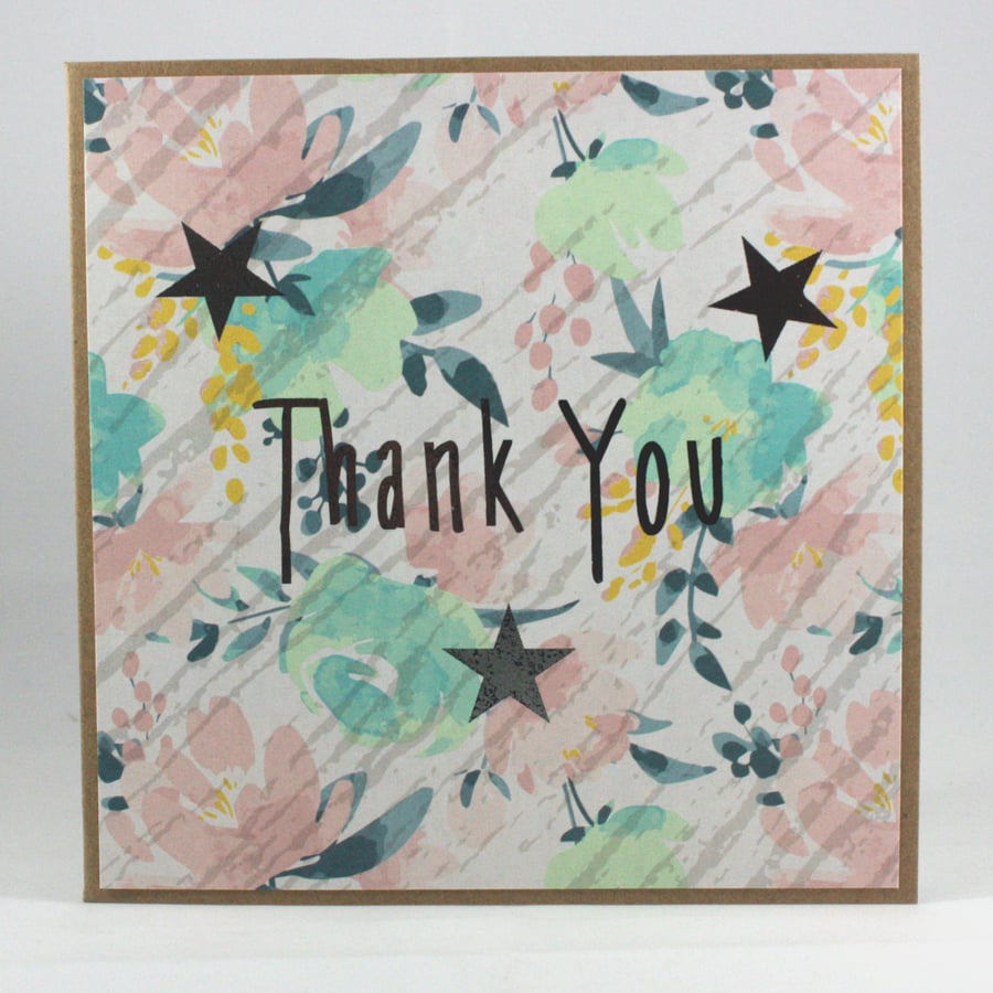 Floral thank you card