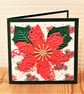 Poinsettia Christmas Card – Green - Image 1