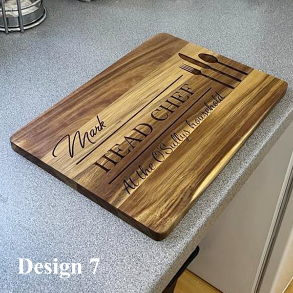 Personalised Chopping Board - Engraved Personalised Wooden Cutting Board 
