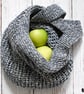 Hand Knitted cotton shopping grocery bag - Denim Blue Neutral - Image 2