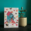 Hen House  Chicken greetings card by Jo Brown