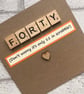 Handmade 40th Birthday Card, Scrabble Tile Design - Image 2