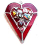 Heart Suncatcher Stained Glass Red Abstract 022 - Image 1