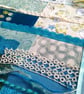 Seaside Blue - Slow Stitching kit with vintage and reclaimed textiles - Image 1