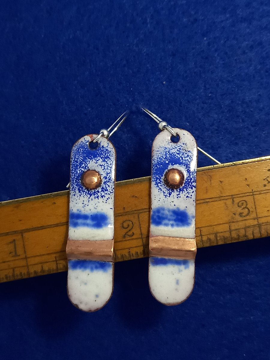Glass enamel earrings