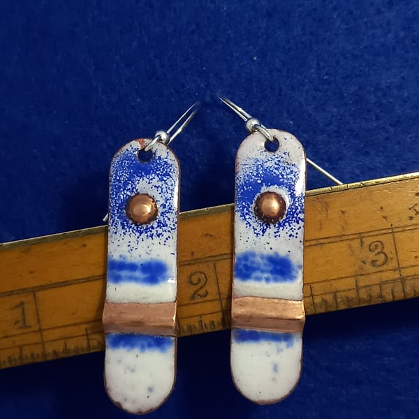 Glass enamel earrings