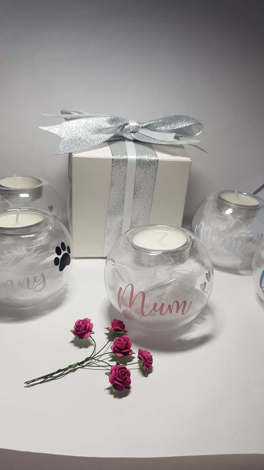 Memorial tea light holder. Memorial candle for people and pets