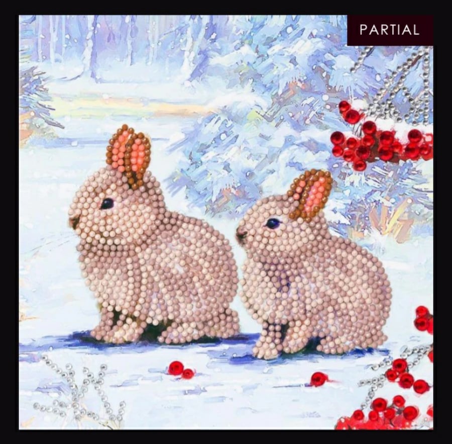 Winter bunnies craft buddy crystal art kit 