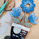 Hand painted Wooden celestial style flower 
