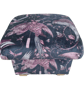Emma Shipley Audubon Pink Velvet Fabric Storage Footstool Pouffe Ottoman Blue - Image 1
