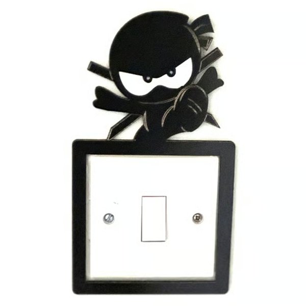 Ninja Kids light Switch surround - Ninja Fighting stance - Ninja Kidz
