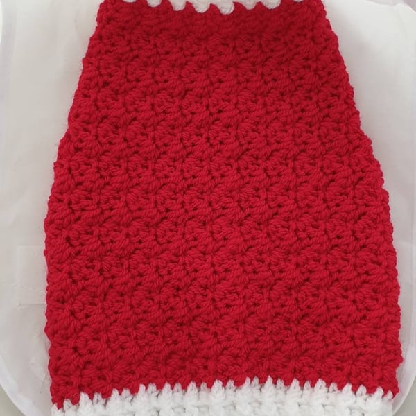 Red and white dog sweater, dog sweater for small dog or puppy
