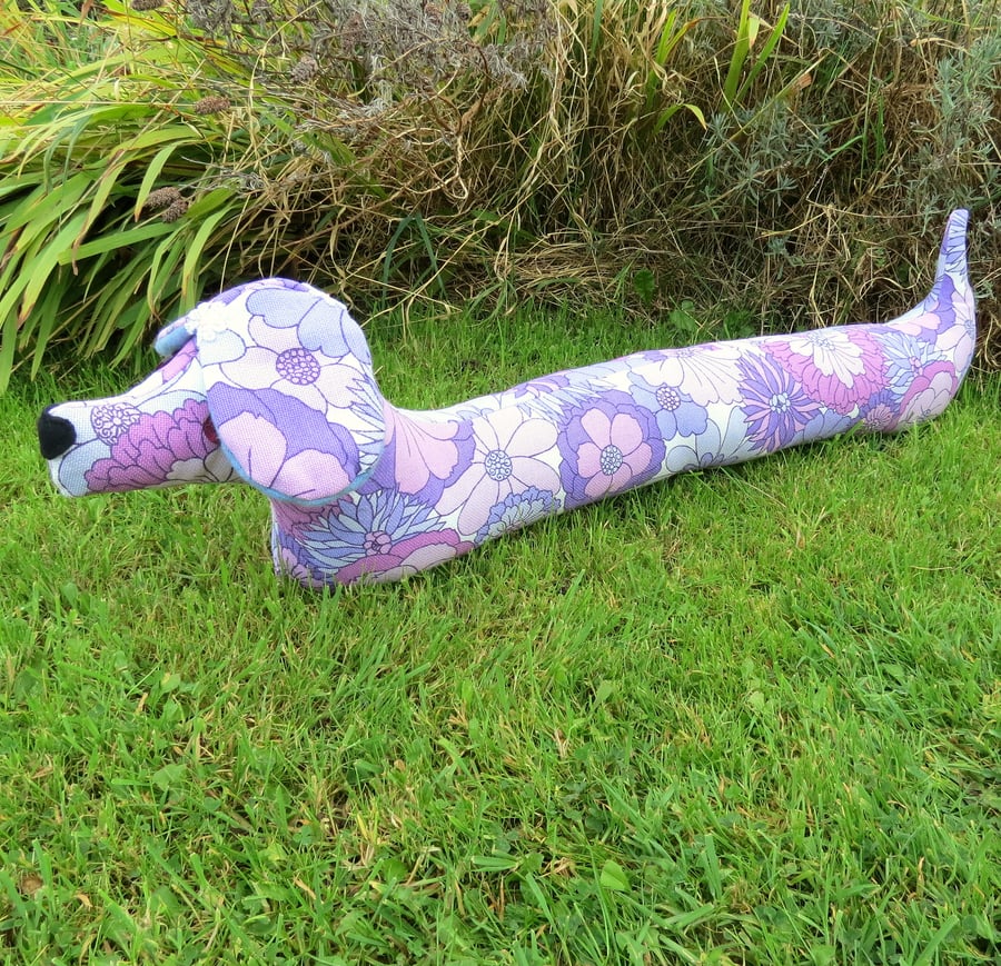 Jemima, a groovy retro dog draught excluder.  92cm in length.