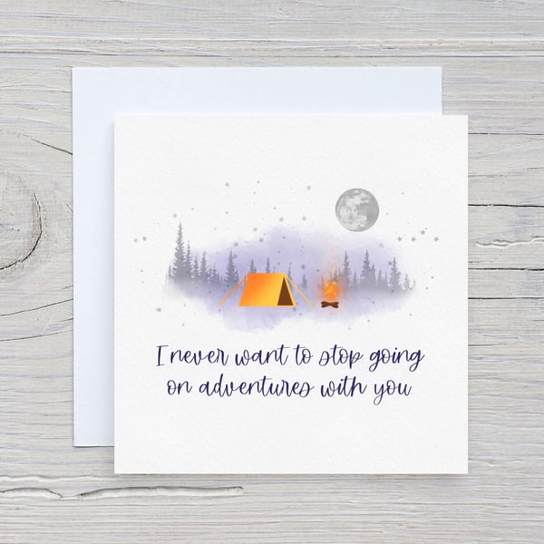 Adventure Greeting Card, Camping Greeting Card, Birthday Card.