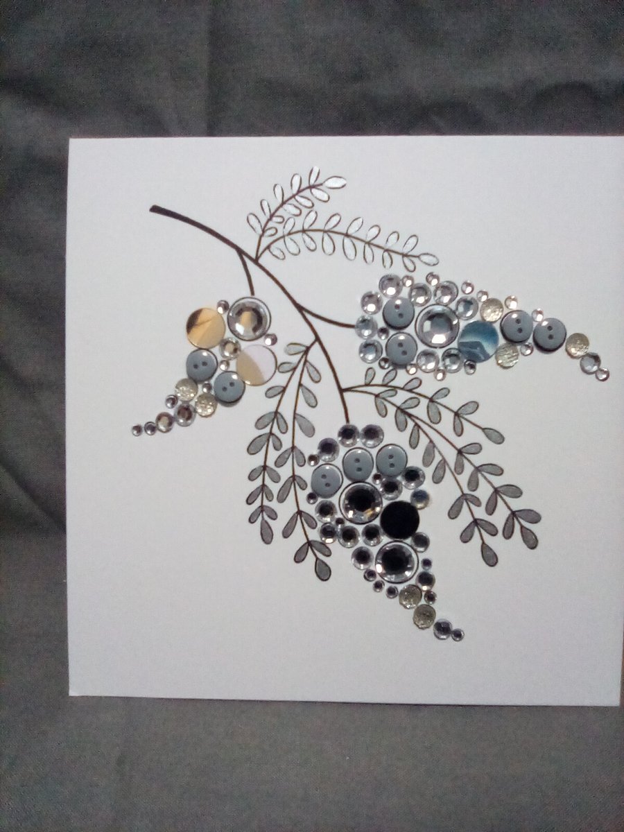 Luxury embellished and watercolour all occasion open blank card