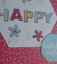 Happy Birthday Card - Stitched Floral Design - Image 9