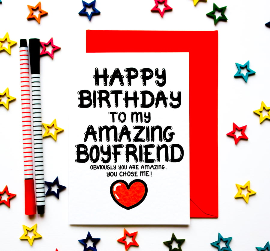 Funny Birthday Card For Boyfriend, Joke Birthday Card From Girlfriend, Boyfriend
