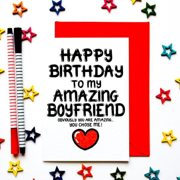 Funny Birthday Card For Boyfriend, Joke Birthday Card From Girlfriend, Boyfriend