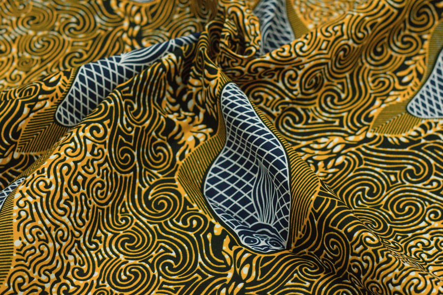 fish theme african ankara wax printed fabric in 100% cotton sold by the yard