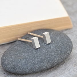 little square stick earring studs, handmade in UK