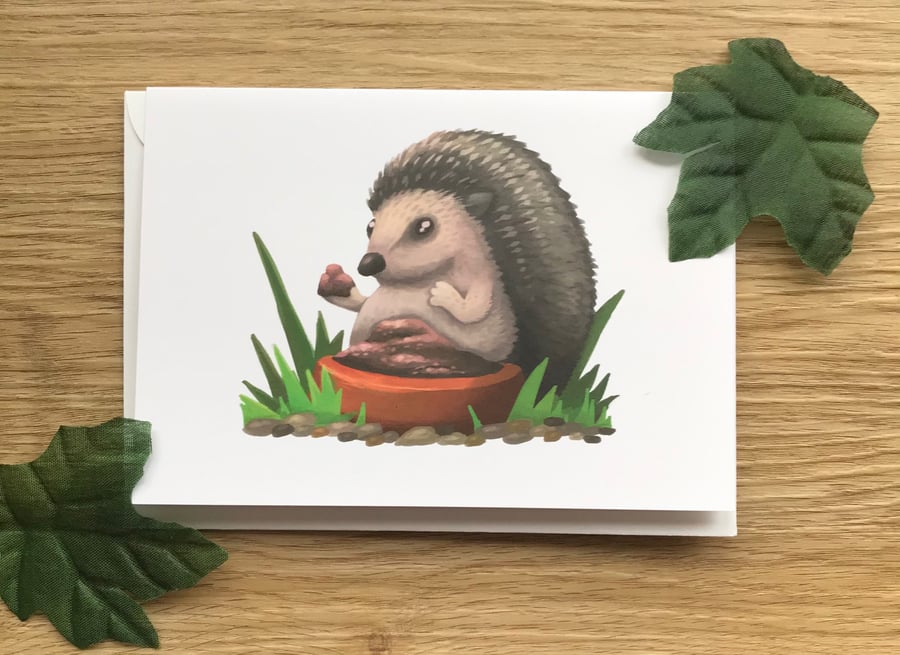 Hedgehog Blank Greeting Card