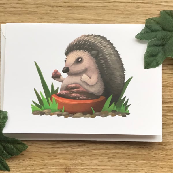 Hedgehog Blank Greeting Card