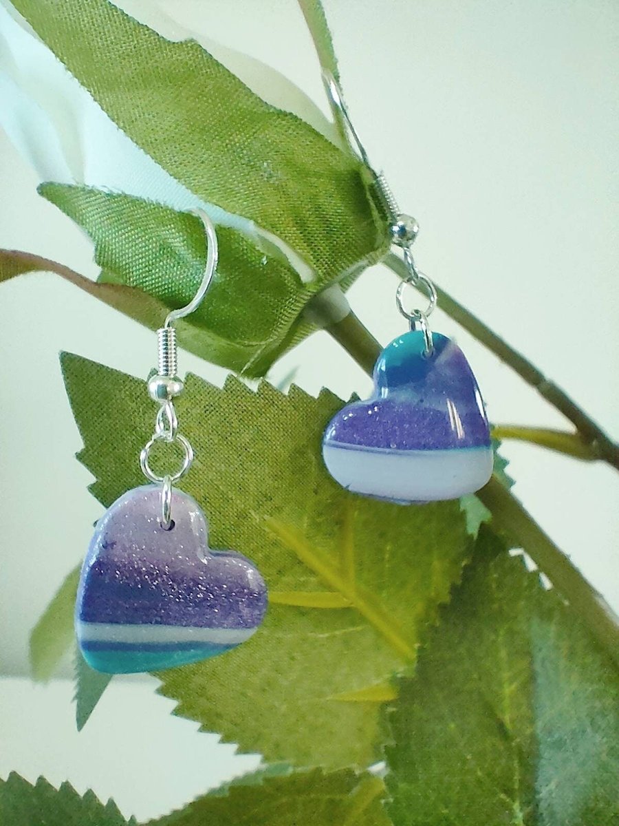 Polymer Clay Heart Earrings