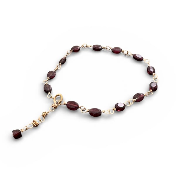 Garnet Gold Filled Bracelet