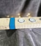 Hand Carved Wood Tealight Holder with Modern Turquoise Accent
