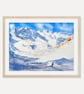 Winter Snow Landscape Watercolor Painting, Snowy Forest Wall Art, Nature Artwork