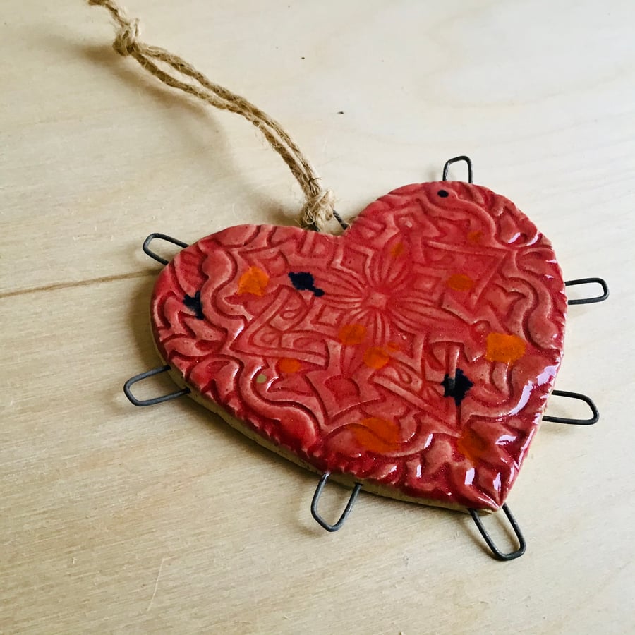 Red heart decoration 